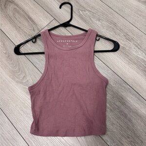 Aeropostale Women's Pink Ribbed Tank Top